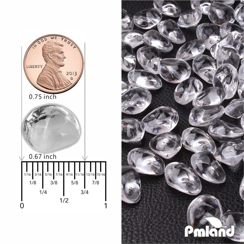 PMLAND 370 PCs 16mm Clear Acrylic Stones Table Scattering Wedding Bridal Baby Shower Party Decorations Vase Fillers, Cute Irregular Rocks Almond Shape - Clear - Image 4